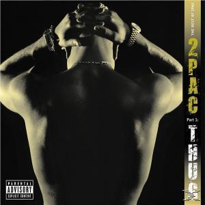 Album borító egy férfi hátával, kezével a feje felett. Szöveg: 2Pac.