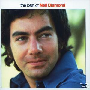 Albumcover mit Neil Diamond, einem Mann mit dunklen Haaren und blauem Hemd, der aus dem Bild blickt. Text: "the best of".