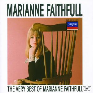 Albumcover: Marianne Faithfull in einem Stuhl, rosa Hintergrund. Titel: The Very Best of Marianne Faithfull.
