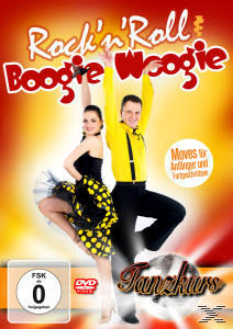 DVD-Cover mit tanzendem Paar. Gelbes und schwarzes Thema. Text: Rock'n'Roll Boogie Woogie.