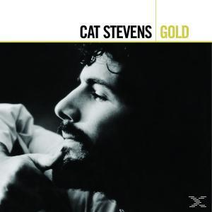 Cat Stevens Albumcover. Schwarz-Weiß-Profil eines Mannes. Der Titel 'Gold' ist vorhanden.