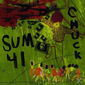 Albumcover für Sum 41. Ein Junge und Kinder spielen auf grünem Hintergrund mit Graffiti.