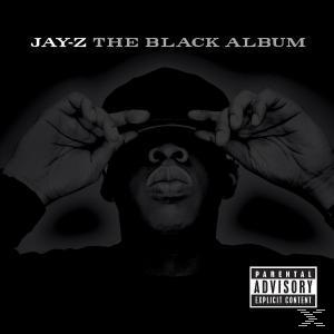 Albumcover von Jay-Z's The Black Album. Jay-Z im Schatten, hält seinen Hut. Parental Advisory Label in der Ecke.