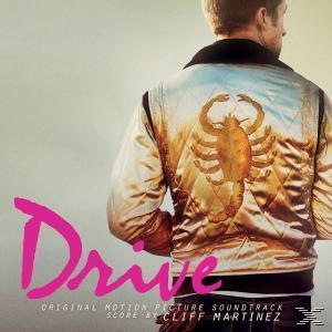 Filmposter für Drive. Es zeigt einen Mann in einer Jacke mit einem Skorpion-Design.