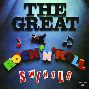 The Great Rock 'N' Roll Swindle Albumcover mit bunten Blockbuchstaben und Noten.