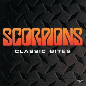 Albumcover mit orangefarbenem Text 'SCORPIONS' auf schwarzem Riffelblechhintergrund.