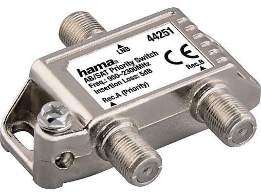 HAMA 44251 Commutateur AB/SAT - Commutateur de priorité AB/SAT (Argent)