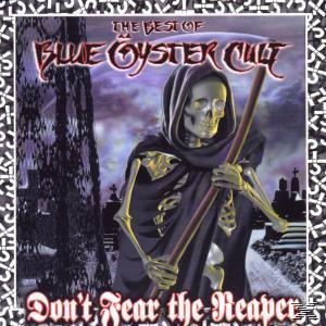 Blue Oyster Cult Albumcover: Sensenmann-Figur mit Sense, dunkle Szene.