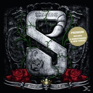 Scorpions Albumcover mit großem 'S'-Design, Skorpion-Logo und Rosen. Premium-Aufkleber ist drauf.