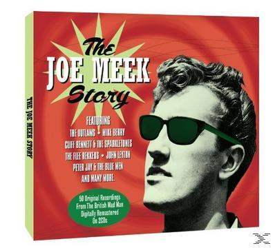 Albumcover für 'The Joe Meek Story' mit einem Bild eines Mannes mit Sonnenbrille.
