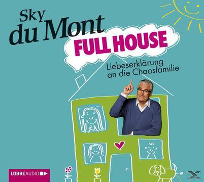 Buchcover mit einem Cartoon-Haus und Menschen. Der Text ist in verschiedenen Farben gehalten, mit tealfarbenem Hintergrund.