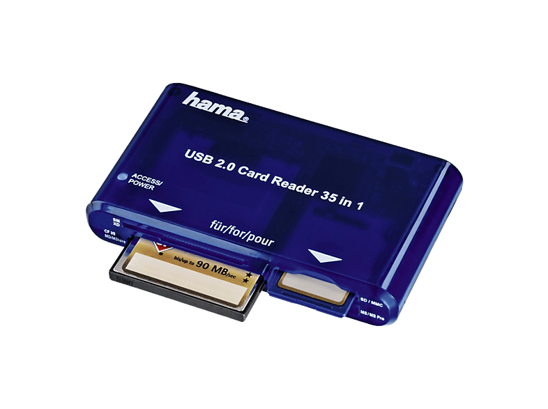 HAMA 55348 USB-2.0-Multi-Kartenleser "35in1", Blau; Multikartenleser — Foto 2 von 2