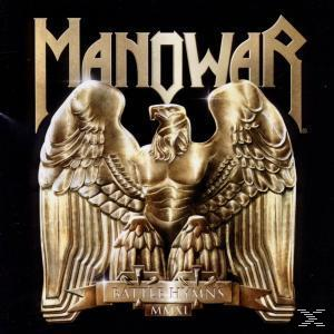 Albumcover mit goldenem Adler, Manowar-Logo und Titel: Battle Hymns.