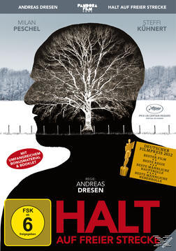 DVD-Cover: Silhouette eines Kopfes mit einem Baum darin. Titel: 'Halt auf Freier Strecke'.