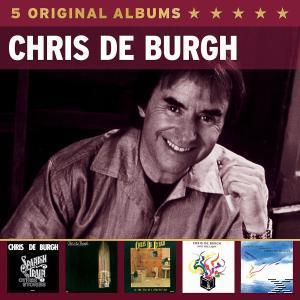 Albumcover. Mann lächelt. Titel: Chris De Burgh, 5 Original Alben.