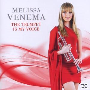 Albumcover mit Frau im roten Kleid, Trompete haltend, Titel "The Trumpet Is My Voice".