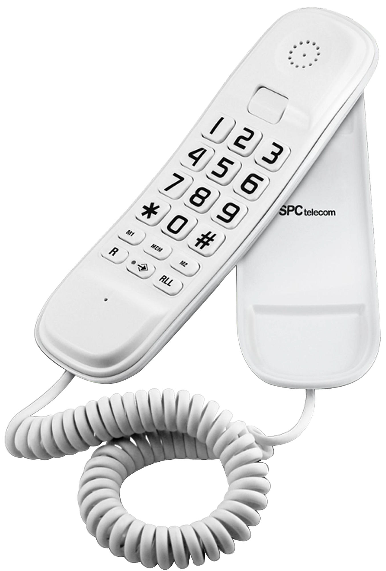 Fijo Telecom 3601 blanco 3601v con teclas grandes original lite color sobremesa y mural de usar 2 memorias directas rellamada al marcado mute 10 3601b telefone