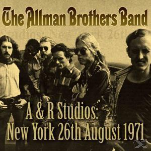 Albumcover: The Allman Brothers Band, Gruppenfoto mit Text: New York 26. August 1971.