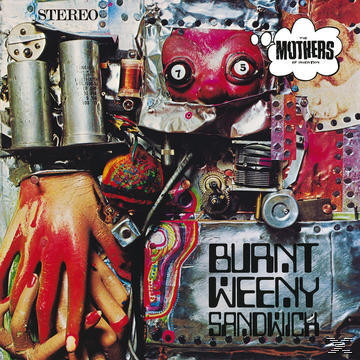 Albumcover mit mechanischem Gesicht. Metallischer Körper und rotes Gesicht. Text ist unten.