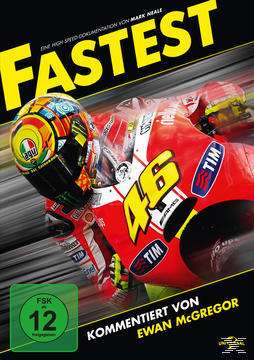 Cover des Films 'Fastest', einem Motorradrennfilm, mit einem Fahrer und Text.