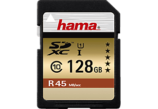 HAMA 114945 45MB/S UHS-I CL10 - SDXC-Cartes mémoire  (128 GB, 45 MB/s, Noir/Or)