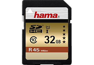 HAMA microSDHC 45MB/S UHS-I CL10 16GB - Speicherkarte  (16 GB, 45, Schwarz/Gold)