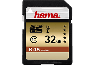 HAMA microSDHC 45MB/S UHS-I CL10 32GB - Speicherkarte  (32 GB, 45, Schwarz)