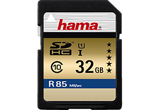 HAMA microSDHC 85MB/S UHS-I CL10 32Go -   (32 GB, 85 MB/s, Noir/Or)