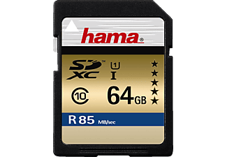 HAMA microSDXC 85MB/S UHS-I CL10 64Go -   (64 GB, 85 MB/s, Noir/Or)