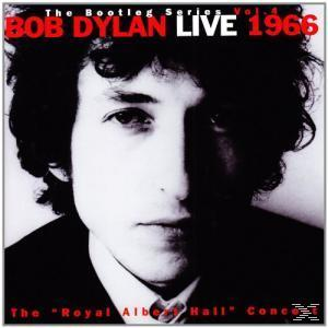 Albumcover: Bob Dylan-Porträt. Text: 'Bob Dylan Live 1966'.