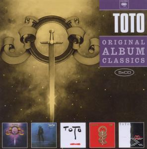 Albumcover für TOTO's Original Album Classics. Enthält Bilder der Albumcover der Band.