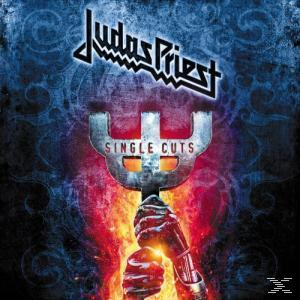 Judas Priest Albumcover, Hand hält Dreizack, Flammen und blauer Hintergrund.