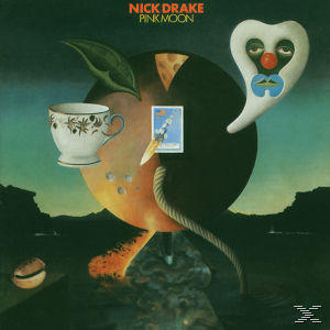 Pink Moon Albumcover von Nick Drake mit surrealer Darstellung.