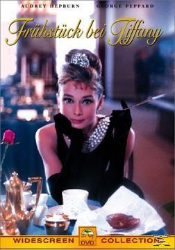 Audrey Hepburn in einem klassischen Filmplakat, das eine Zigarette hält. Der Titel ist Frühstück bei Tiffany.