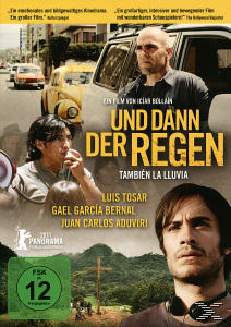 DVD-Cover. Filmtitel: Und dann der Regen. Zwei Männer, Autos und ein Kreuz im Hintergrund.