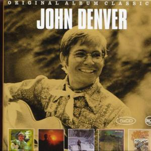 Albumcover. John Denver lächelt, hält eine Gitarre. Titeltext: Original Album Classic, John Denver.