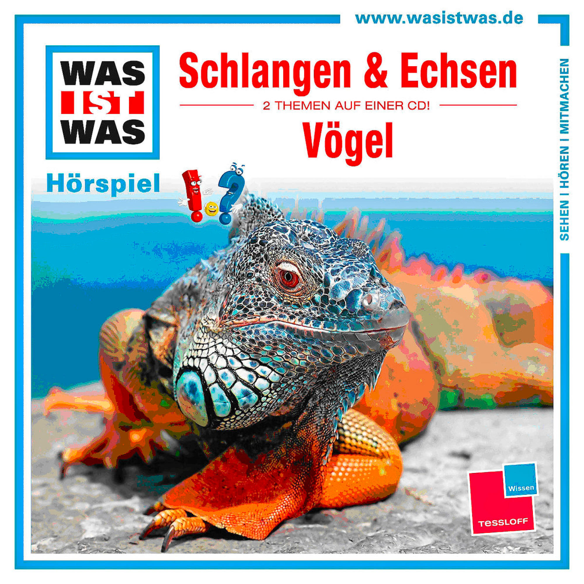 Buchcover mit einer Leguan-Illustration und deutschem Text über Schlangen und Eidechsen.