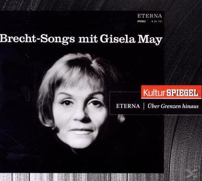 Albumcover. Schwarz-Weiß-Foto eines Frauengesichts. Text: Brecht-Songs mit Gisela May.