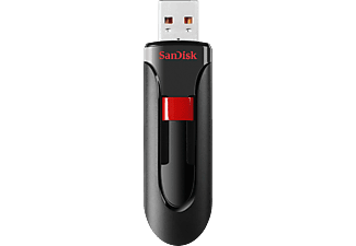 SANDISK CRUZER GLIDE 64GB USB2 BLACK/RED - USB-Stick  (64 GB, Schwarz/Rot)