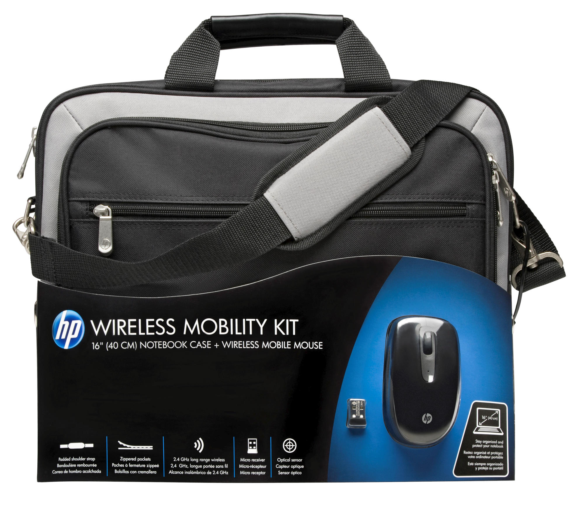Maletín para portátil - HP Wireless Mobility kit, ratón inalámbrico