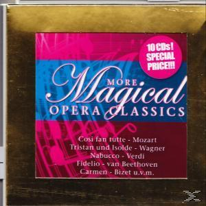 CD-Cover mit Goldrahmen, rosa und blauem Design, "Magical Opera Classics" und rosa Kreis.