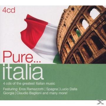 Albumcover mit der italienischen Flagge, dem Kolosseum und dem Text 'Pure... Italia'.