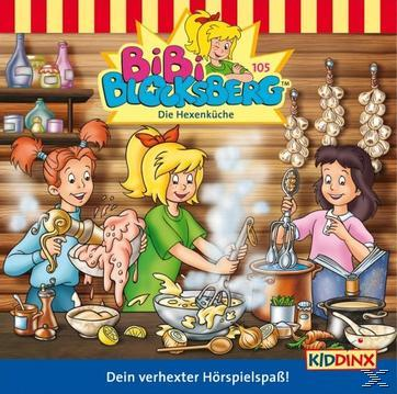 Drei Cartoon-Mädchen kochen in einer Küche, eine rührt in einem Topf, eine andere hält einen rosa Klecks und die dritte liest.