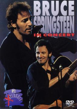 Bruce Springsteen DVD-Cover. Zwei Bilder von Bruce Springsteen, einer spielt Gitarre, Konzertumgebung.