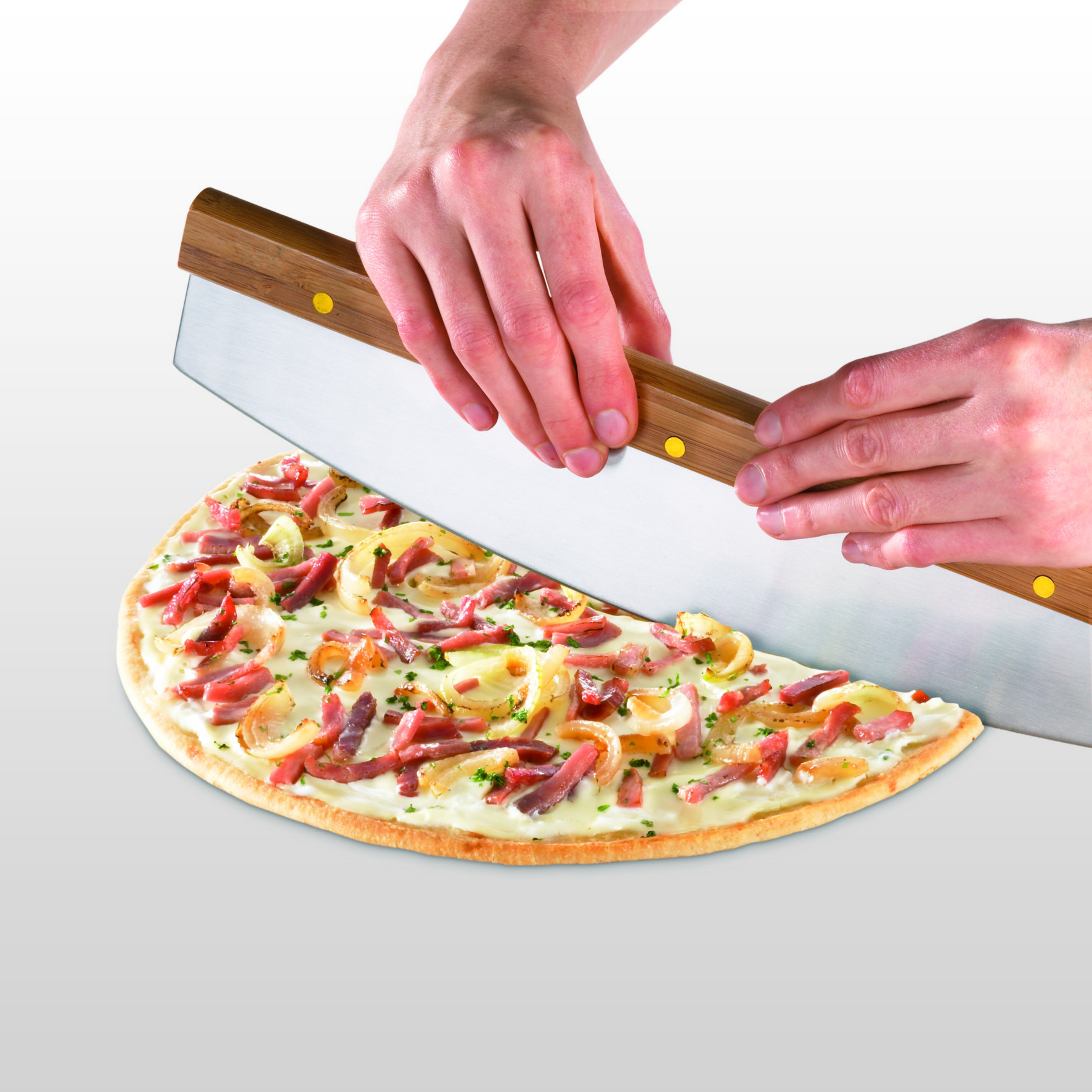 DR. OETKER 2468 Pizzastein mit Wiegemesser