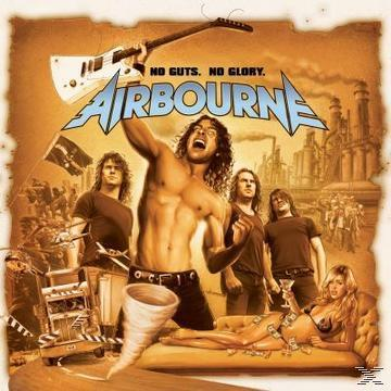 Albumcover einer Band mit einem Mann ohne Hemd, der eine Gitarre und einen Tornado hält.