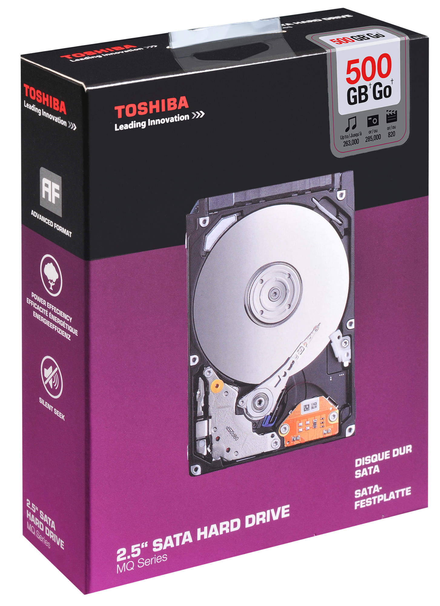 Disco duro de 500Gb -Toshiba HD Retail, interno, 2.5", SATA 2