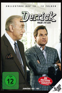 DVD-Cover von "Derrick". Zwei Männer im Anzug stehen und schauen nach links.