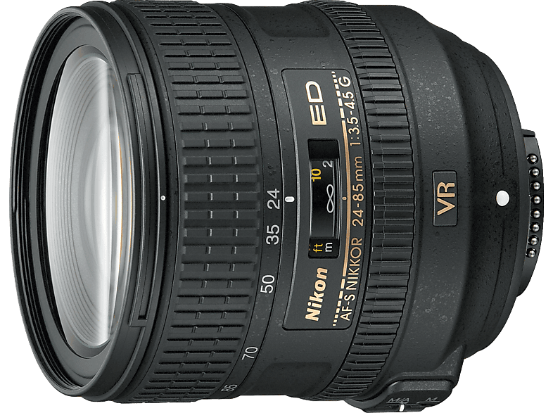 NIKON AF-S 24-85mm F/3,5-4,5G mm VR für Schwarz) - ED F-Mount, (Objektiv Nikon 24 AF-S, VR ED, mm f/3.5-5.6 85