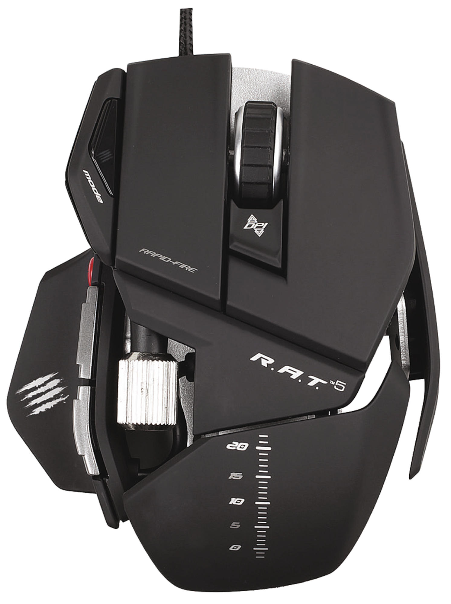 Ratón gaming - Mad Catz R.A.T 5, 5600 dpi, 6 botones programables, ajustable